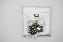 Dolce & Gabbana Classic Statement Monogram Necklace, Silver Tone, Large Logo D&G