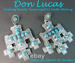Don LucasSanta Fe StyleSleeping Beauty Turquoise/CROSS CHARM925 Earrings
