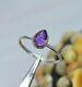 Elegant! Natural Purple Amethyst Gemstone Silver Plated Ring Jewelry For Gift