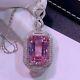 Emerald Cut Simulated Sapphire Women's Stunning Pendant In 14k White Gold Plated