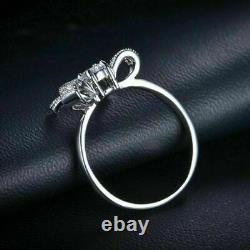 Engagement Wedding Beautiful Bow Style Ring 14K White Gold 1.85 Ct Round Diamond