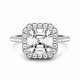 Engagement Wedding Halo Ring 14k White Gold Over 1.20 Ct Asscher Cut Diamond
