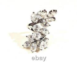 FASHION JEWELRY Fine White Cubic Zirconia Ivy Mechanical Cocktail Ring 7
