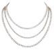 Fabulous Three Rows Of Lustrous White 65.95ct Cubic Zirconia Tennis Necklace