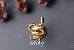 Flatback Tragus gold Snake Earring Solid 14k Gold Over Tragus stud Earring Gift
