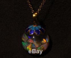 Floating Opals Necklace pendant 6+ Carats beautiful bright Lightning Ridge Opal