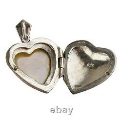 Four (4) Beautiful Sterling Silver Pendent Lockets, 2 Hearts And 2 Oval