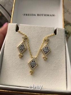 Freida Rothman earrings & necklace Set 2 Ps. Silver 925 G. P. Multi NEW in box