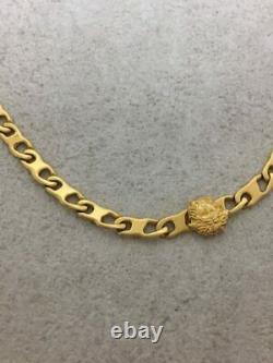 GIANNI VERSACE Medusa Chain Necklace Pendant Charm Gold Color