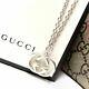 Gucci Interlocking Gg Logo Pendant Necklace Sterling Silver Sv925