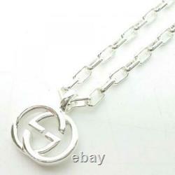 GUCCI Interlocking Necklace Pendant Silver 925 1119 KN0 Men's Women's