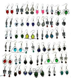 Garnet & Mix stone Wholesale Lot 100pair 925 sterling Silver Overlay Earrings