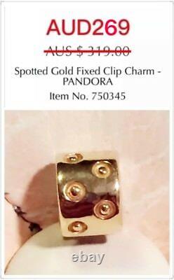 Genuine Pandora 14k Solid Gold Clip Charm, 750345
