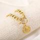 Genuine Women 18k Solid Gold Round People Bracelets With Certificates