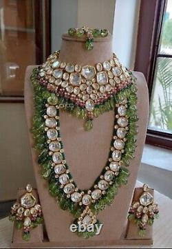 Gold Plated Kundan Choker Necklace Set Bollywood Bridal Indian Party Jewelry Set