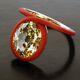 Gold Plated Solitaire Ring 925 Sterling Silver Exclusive Cz Red Adastra Jewelry