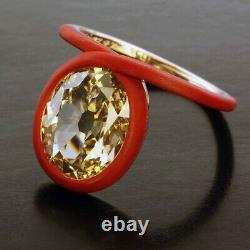 Gold Plated Solitaire Ring 925 Sterling Silver Exclusive CZ Red ADASTRA JEWELRY