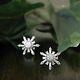 Gorgeous 1.70 Ct Round Cut Diamond Snowflake Stud Earrings 14k White Gold Finish