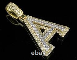 Gorgeous 2 Ct Round Cut Diamond A Initial Letter Pendant 14k Yellow Gold Finish