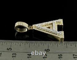 Gorgeous 2 Ct Round Cut Diamond A Initial Letter Pendant 14k Yellow Gold Finish