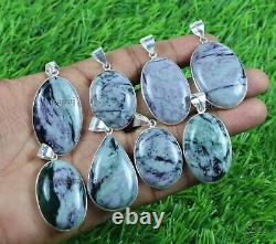 Gorgeous 50 Pieces Natural Kammererite Gemstone Silver Plated Pendant Jewelry