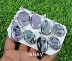 Gorgeous 50 Pieces Natural Kammererite Gemstone Silver Plated Pendant Jewelry