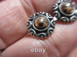 Gorgeous Retired James Avery Sterling & 14k Yg Button Style Earrings-no Res