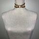 Gucci Brown Leather Choker Feline Head Brass Double Necklace Buckle Panther Cat