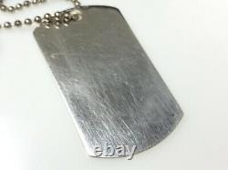 Gucci Dog Tag Plate Necklace double Sterling Silver 925 Beautiful withPouch Box