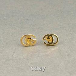 Gucci Earrings GG Gold Plated Studs Sterling silver
