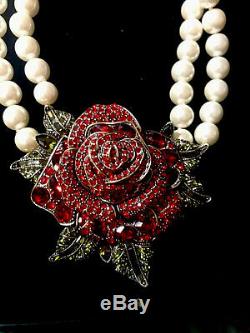 HEIDI DAUS ENCHANTED BEAUTY RED ROSE DROP NECKLACE NWT in Collectors Box