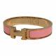 Hermes Authentic Clic Clac Pm H Bracelet Bangle Pink Enamel Palladium Gold-tone