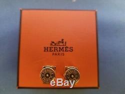 HERMES H Cube Earrings Gold Lavender