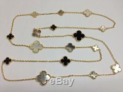 Hand Crafted 16 Mother of Pearl Clover Necklace