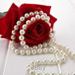 Handmade Long Peach White Baroque Cultured Freshwater Pearl Bead Necklace Chain