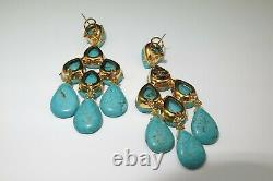 Handmade Natural Turquoise Earrings, Gemstone Dangle Earrings Pin