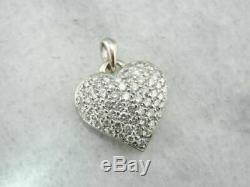 Heart Shaped Pendant Necklaces 0.60 Ct Round Cut Diamond 14K White Gold Finish
