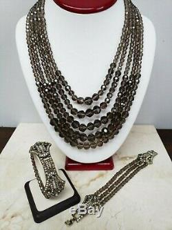 Heidi Daus Age of Elegance Multi-Strand Necklace and Bracelet Set HSN $299