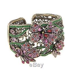 Heidi Daus Beautiful Butterfly Crystal Cuff Hinged Bracelet $330 Retail New