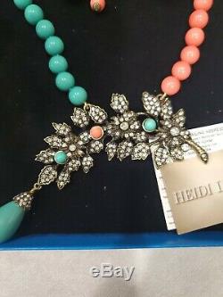 Heidi Daus Blossoming Beauty Coral and Turquoise Set