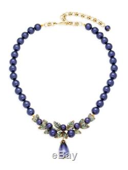 Heidi Daus Blueberry Cluster Crystal Drop Necklace NWT Beautiful Blue