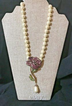 Heidi Daus Briar Rose Beaded and Crystal Necklace NWT STUNNING