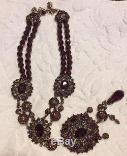 Heidi Daus Endless Beauty Necklace, Bracelet and Earring Burgundy Set