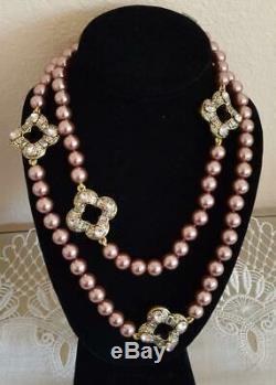 Heidi Daus Exotic Beauty Simulated Pearl 5 Station 41 Necklace $220 Ret NWTag
