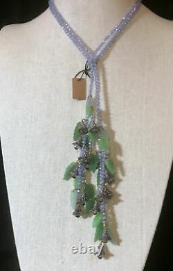 Heidi Daus Floral Bells Beaded Crystal Lariat Necklace NWT BEAUTIFUL