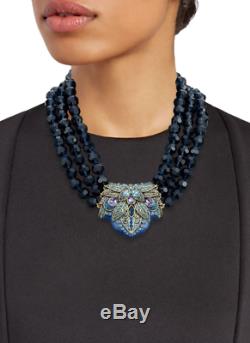 Heidi Daus Ideally Beautiful Crystal Drop Triple Strand Bead Necklace NWT