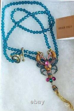 Heidi Daus Lobster Tail Beaded Crystal Tassel Necklace Beautiful