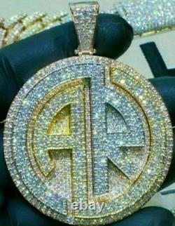 Hip Hop Unique Style Pendant iced out Round Diamond custom pendant 14K Gold Over