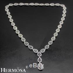 Holy Beauty Nano Jewelry Onyx Topaz 925 Sterling Silver Choker Necklace 15-16'