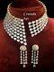 Indian Bollywood Designer White Cz Ad Wedding Silver Choker Jewelry Necklace Set